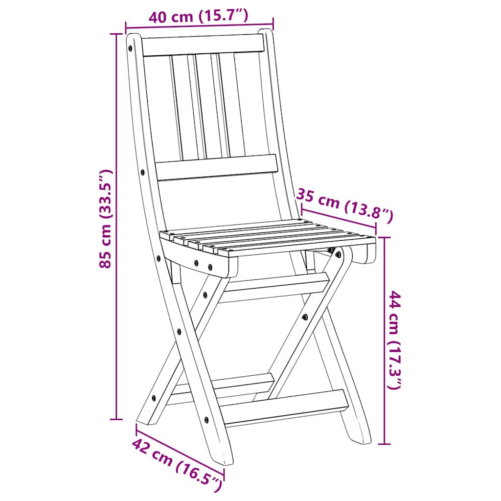 Scaune de Grădină Pliabile 8 pcs 36x46x86 cm Lemn Masiv de Acacia GartenMobel Dekor