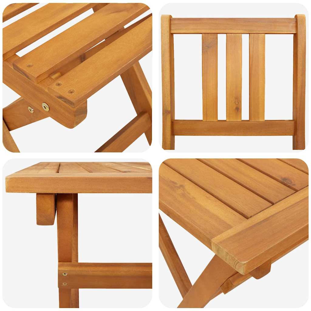 Set Bistro din 4 Piese pliabil din Lemn Solid de Acacia  GartenMobel Dekor