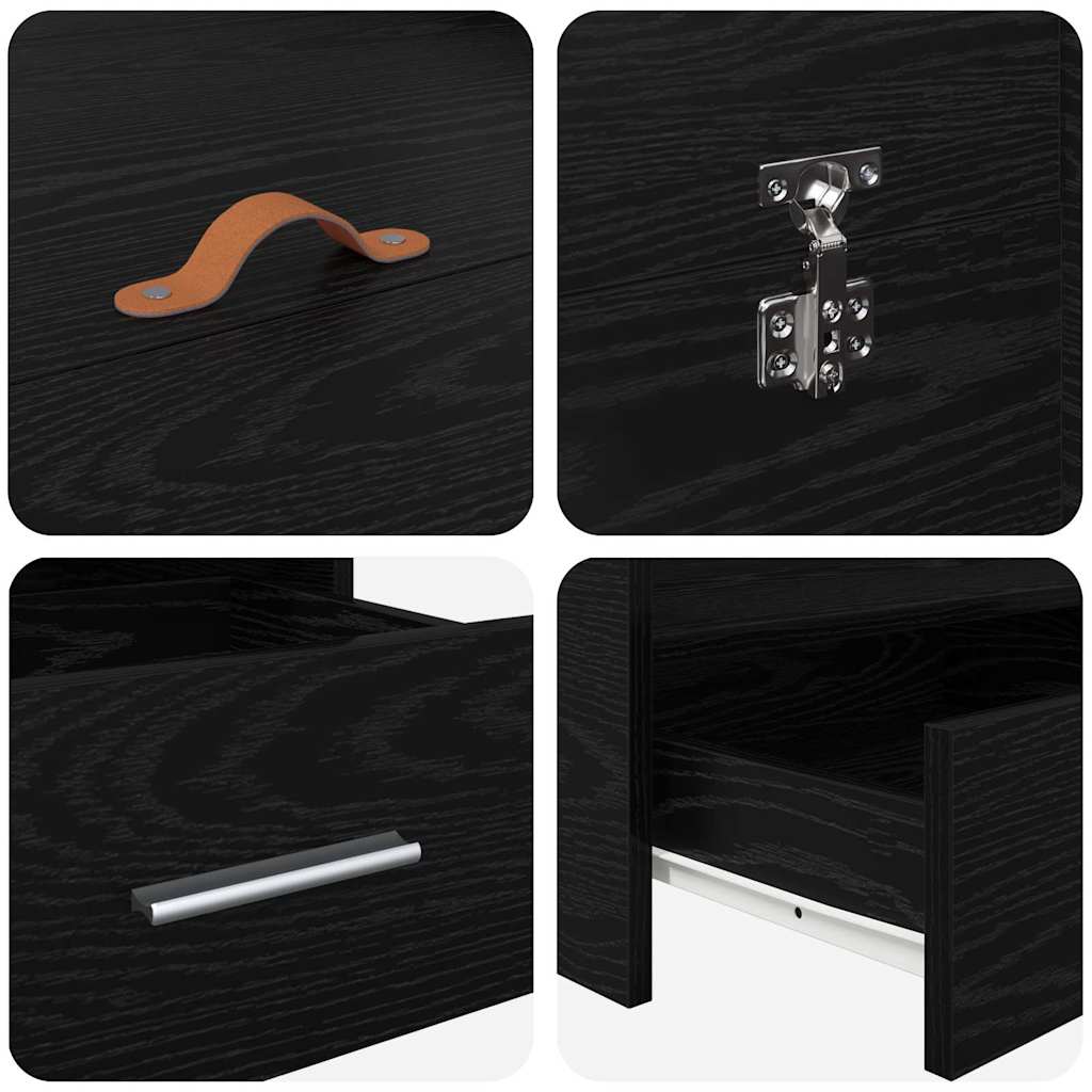 Cadru de pat cu depozitare cu sertar Stejar negru 180 x 200 cm GartenMobel Dekor