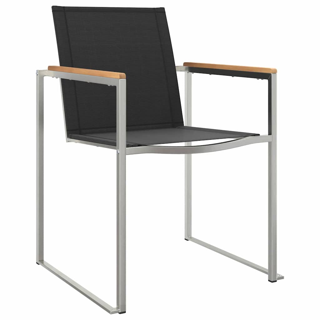 Set de masă pentru grădină 7 piese din lemn de tec și oțel inoxidabil. GartenMobel Dekor