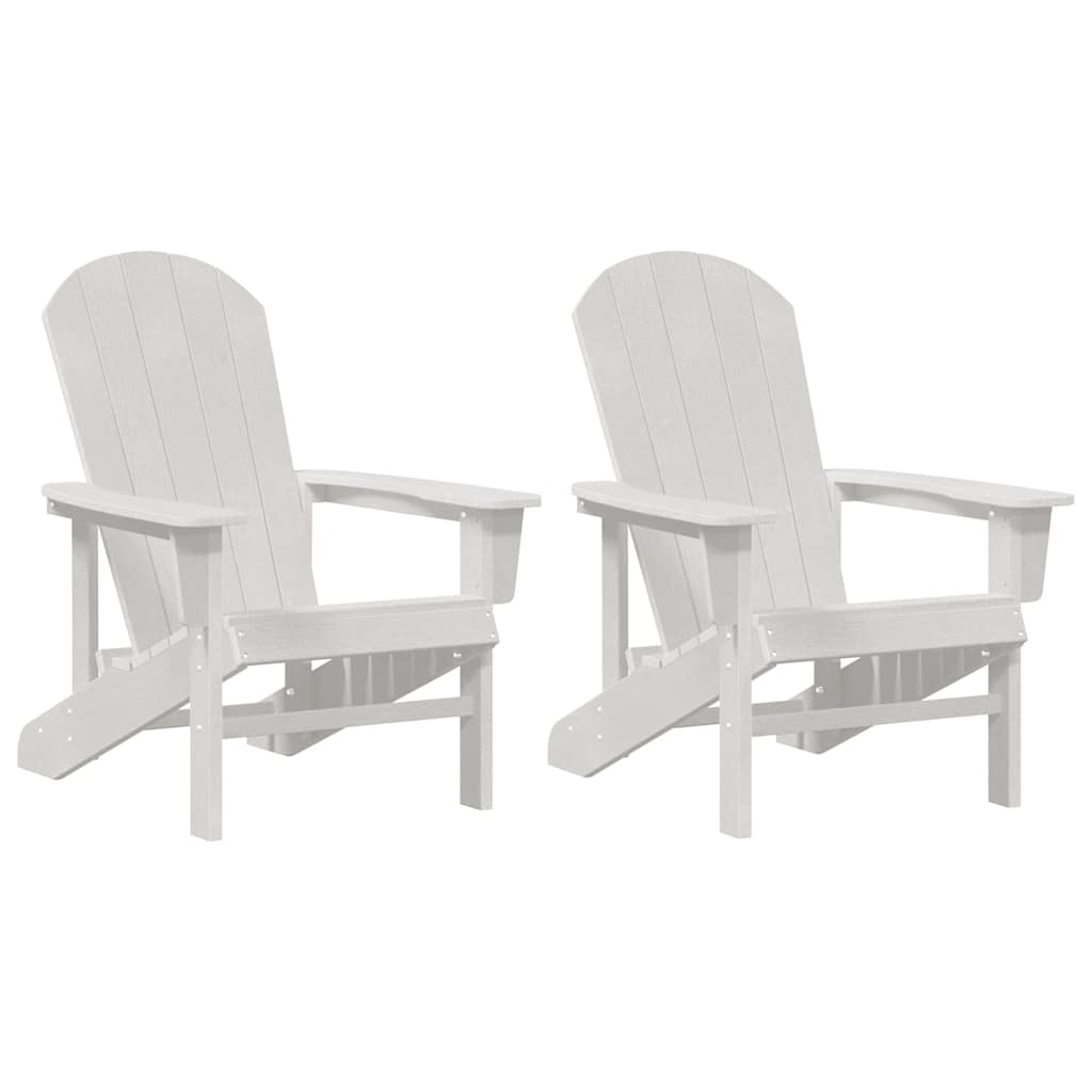 Scaune Adirondack 2 pcs Alb 74x82x90 cm HDPE GartenMobel Dekor