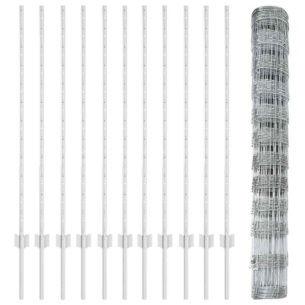 Posturi Gard  22 buc U-Channel 120 cm Oțel Galvanizat GartenMobel Dekor