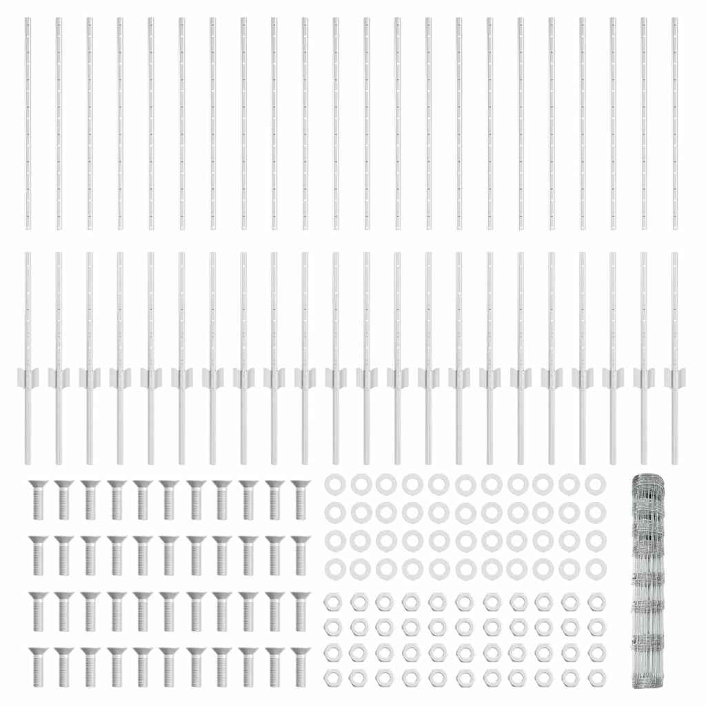 Posturi de Împrejmuire  22 buc U-Channel 100 cm Oțel Galvanizat GartenMobel Dekor