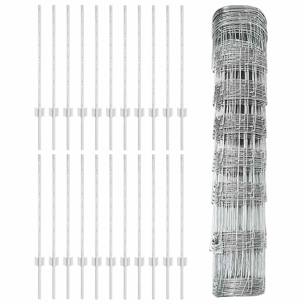 Posturi de îngrădire  11 buc U-Channel 80 cm din oțel galvanizat GartenMobel Dekor