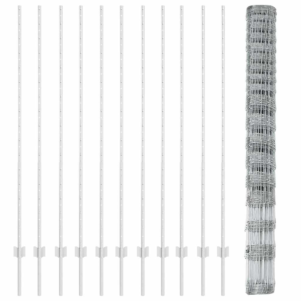 Posturi pentru Împrejmuire 22 pcs U-Canal 150 cm Oțel Galvanizat GartenMobel Dekor