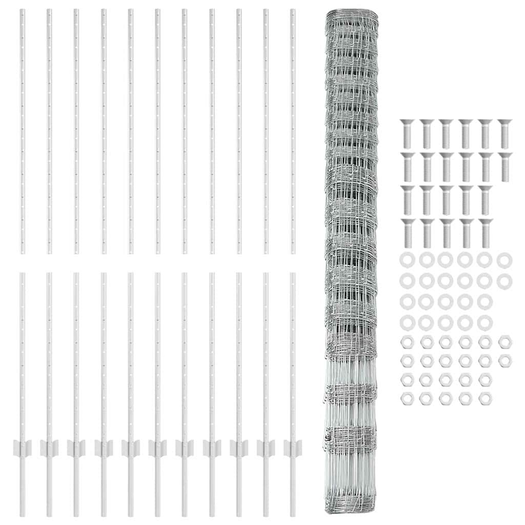 Posturi pentru Împrejmuire 22 pcs U-Canal 150 cm Oțel Galvanizat GartenMobel Dekor