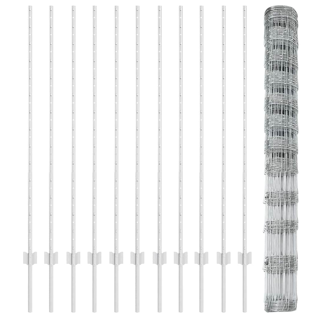 Puncte de împrejmuire  22 buc U-Channel 140 cm din oțel galvanizat GartenMobel Dekor