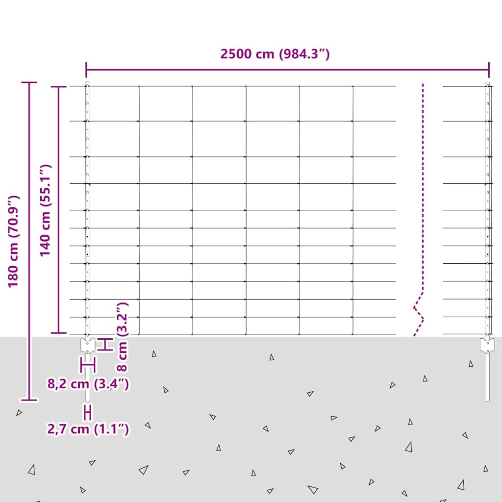 Puncte de împrejmuire  22 buc U-Channel 140 cm din oțel galvanizat GartenMobel Dekor