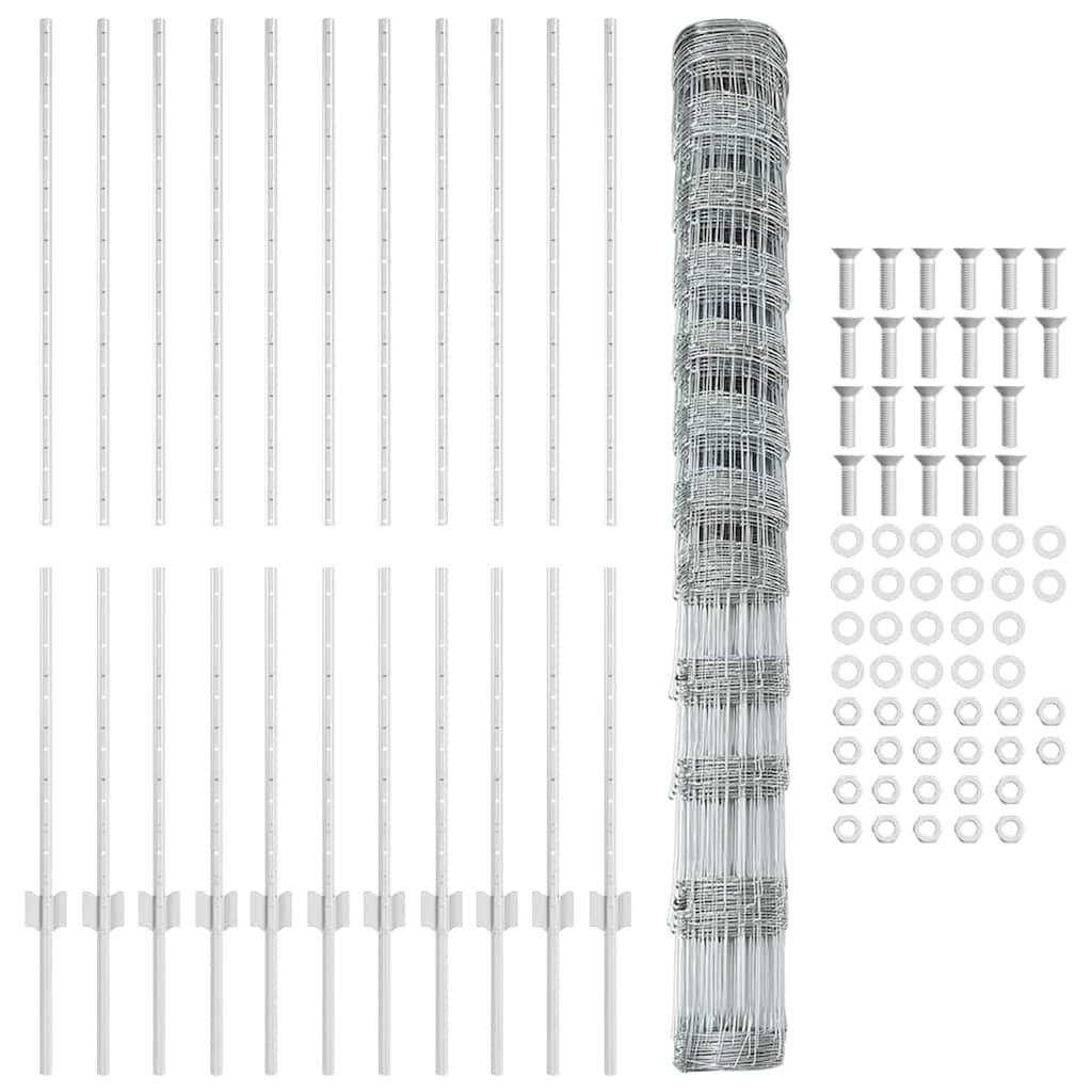 Puncte de împrejmuire  22 buc U-Channel 140 cm din oțel galvanizat GartenMobel Dekor