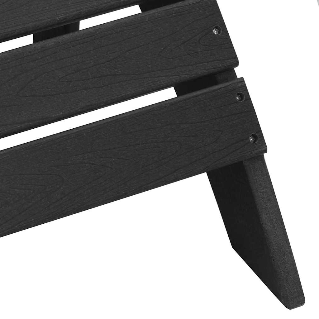 Scaune Adirondack  cu suporturi pentru picioare 2 buc Negru HDPE GartenMobel Dekor