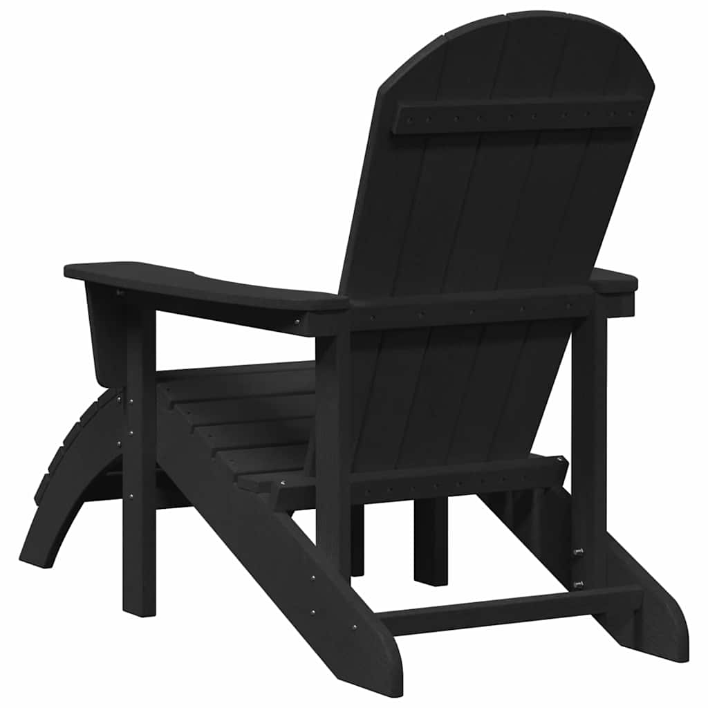 Scaune Adirondack  cu suporturi pentru picioare 2 buc Negru HDPE GartenMobel Dekor