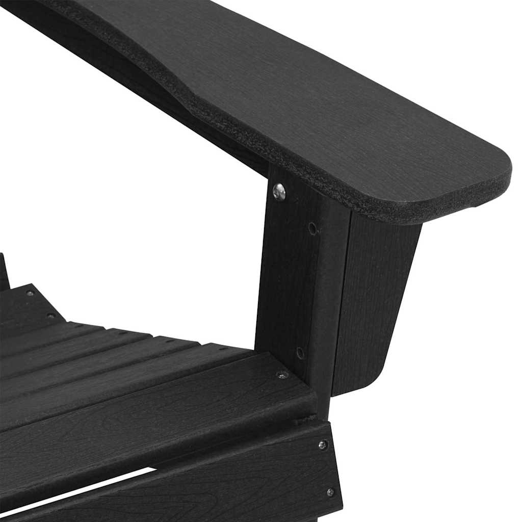 Scaune Adirondack  cu suporturi pentru picioare 2 buc Negru HDPE GartenMobel Dekor