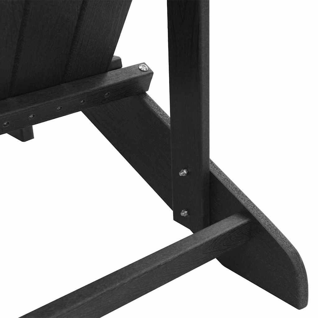 Scaune Adirondack  cu suporturi pentru picioare 2 buc Negru HDPE GartenMobel Dekor