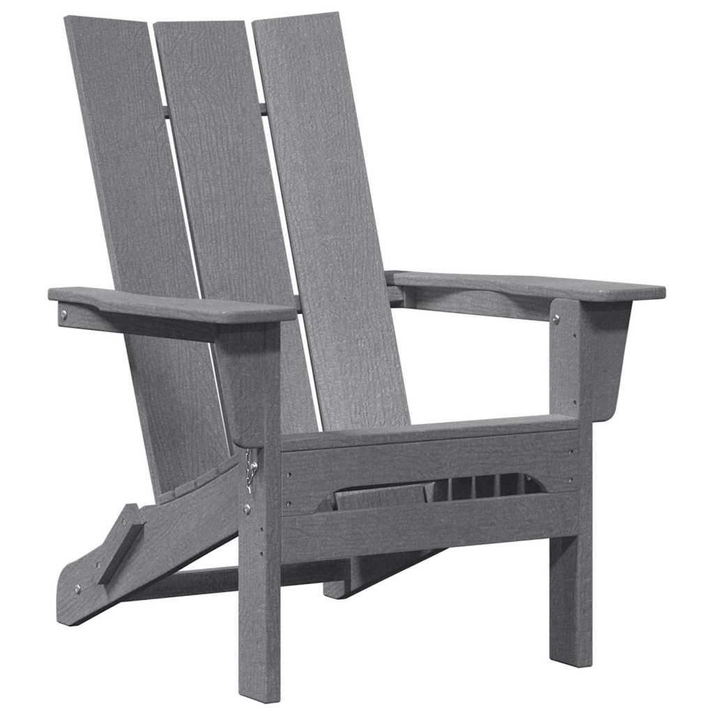 Scaune Adirondack pliabile  2 buc gri deschis 74.5x80.5x90 cm HDPE GartenMobel Dekor
