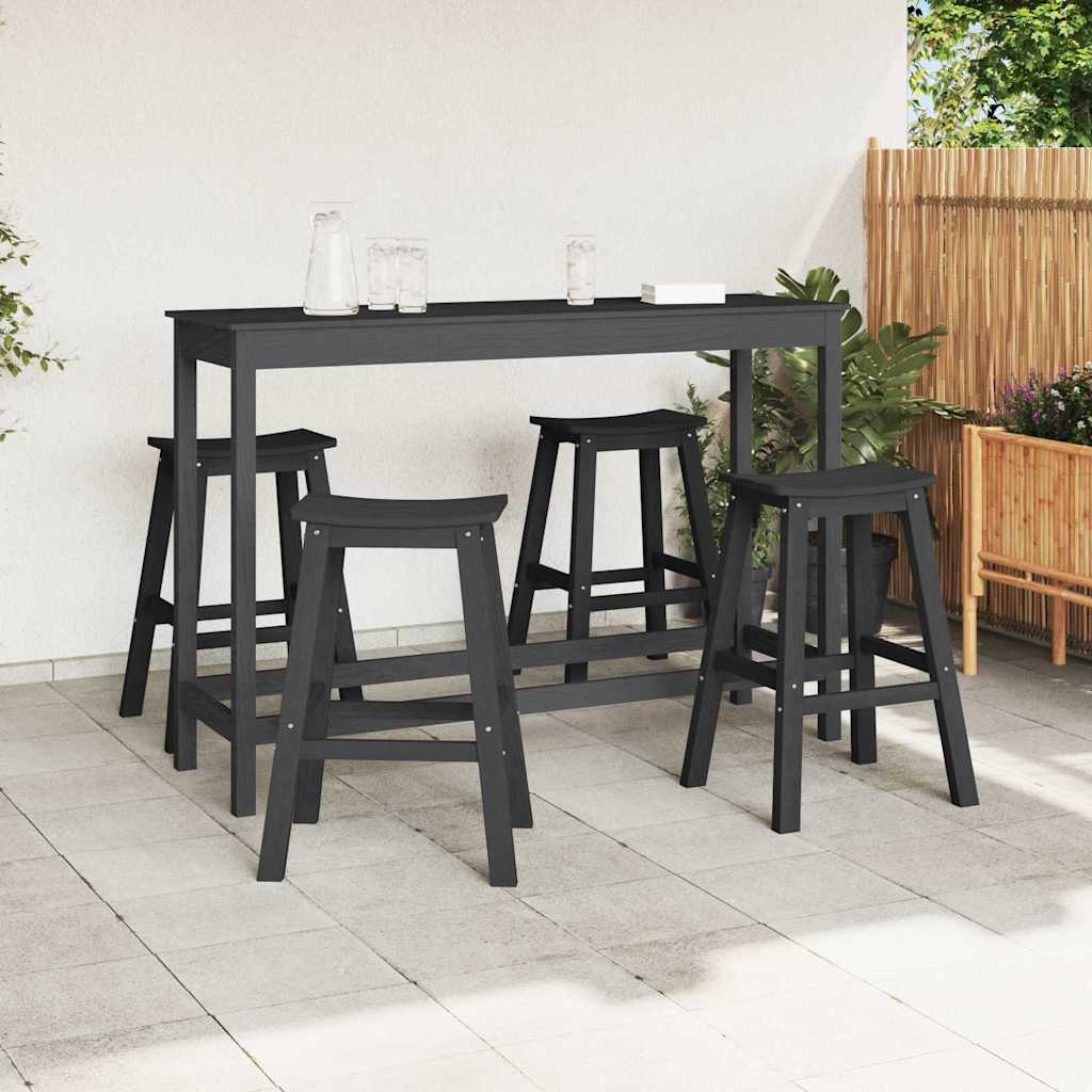 Scaune de Bar  6 pcs Negru HDPE GartenMobel Dekor