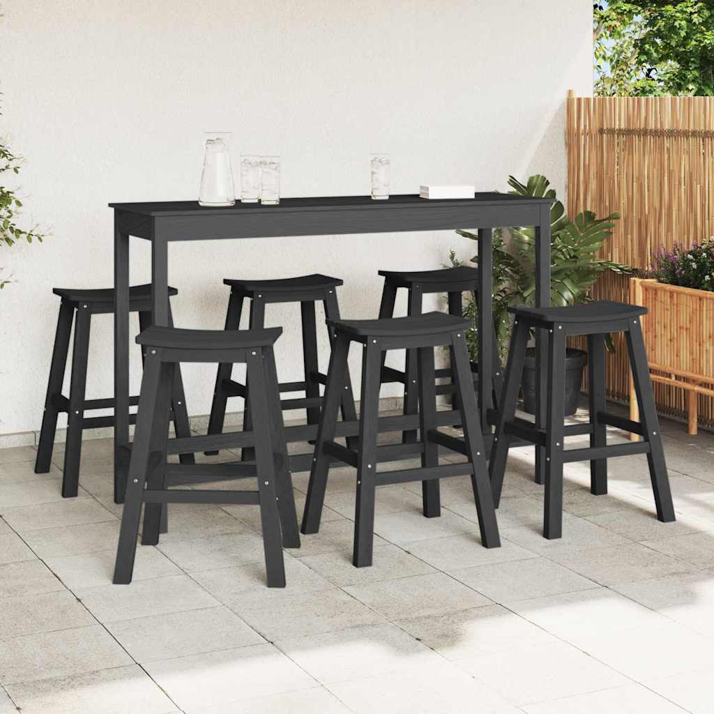Scaune de Bar  9 buc Negru HDPE GartenMobel Dekor