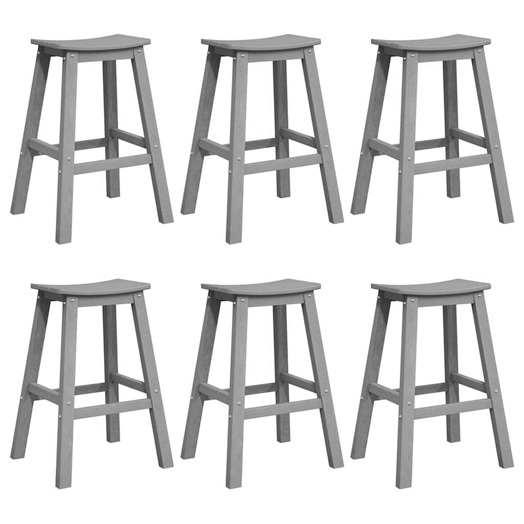 Scaune de Bar  9 pcs Gri deschis HDPE GartenMobel Dekor