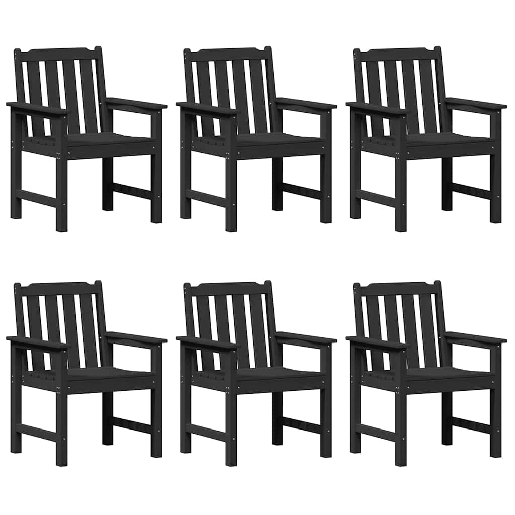 Scaune de Masă pentru Grădină  6 pcs Negre 65,5x55,5x88 cm HDPE GartenMobel Dekor