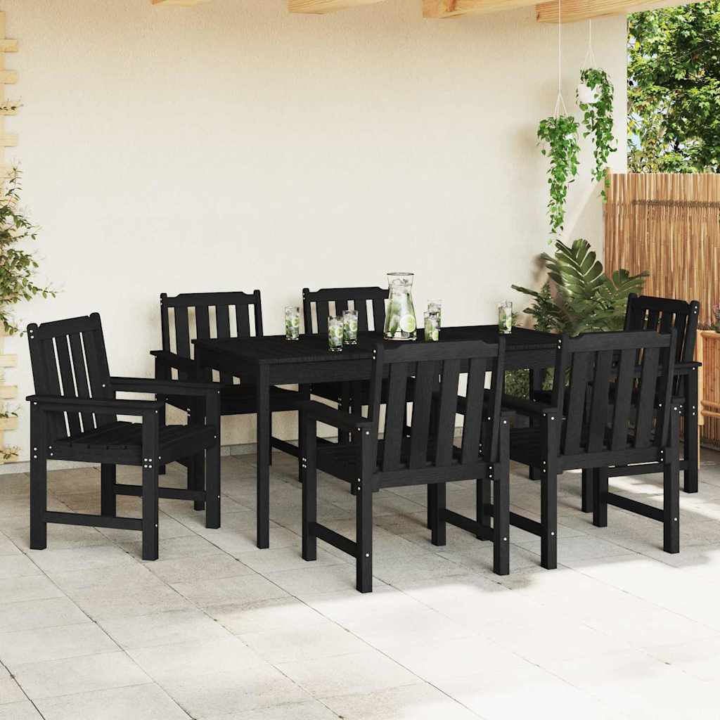 Scaune de Masă pentru Grădină  6 pcs Negre 65,5x55,5x88 cm HDPE GartenMobel Dekor