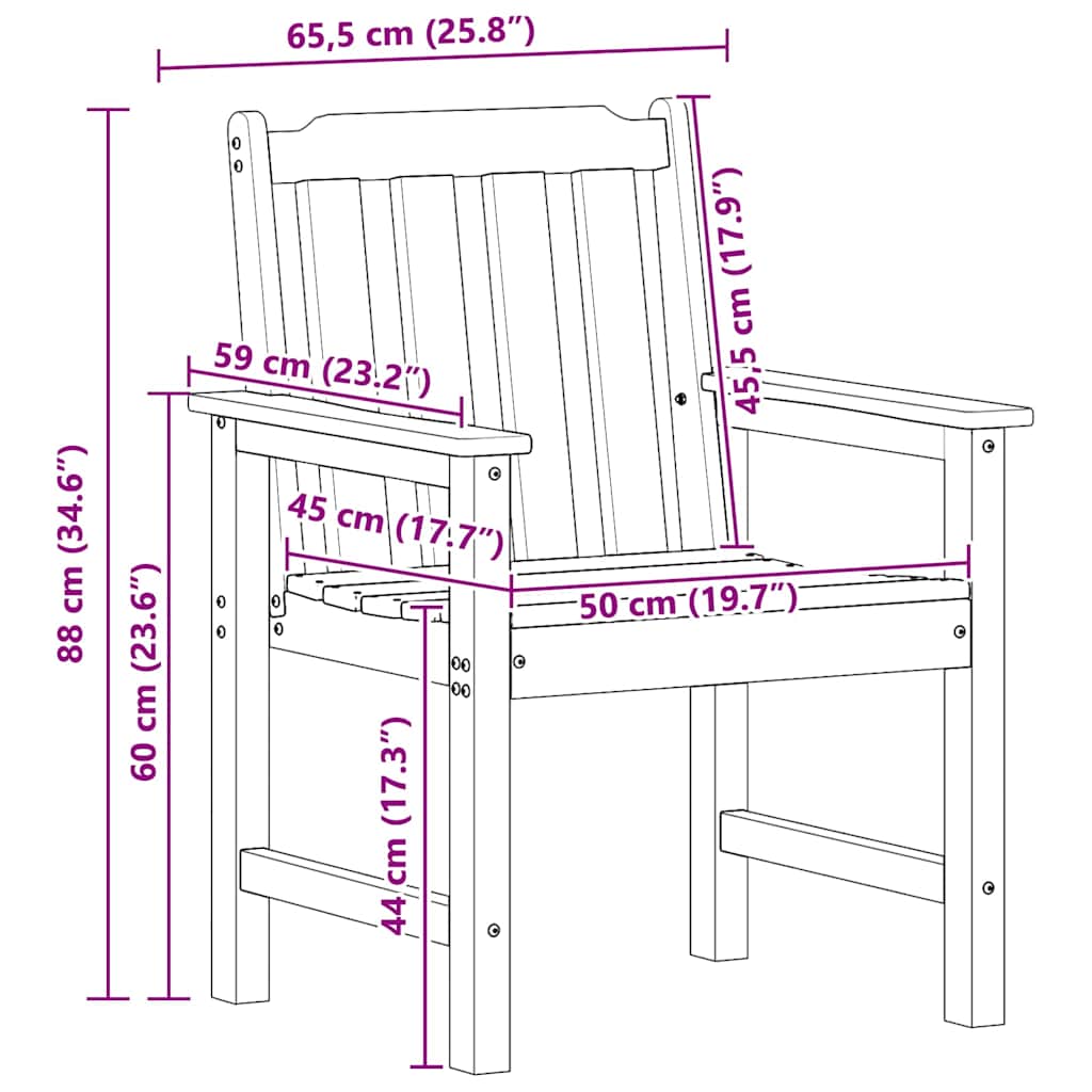 Scaune de dining pentru grădină  4 buc Alb 65,5x55,5x88 cm HDPE GartenMobel Dekor
