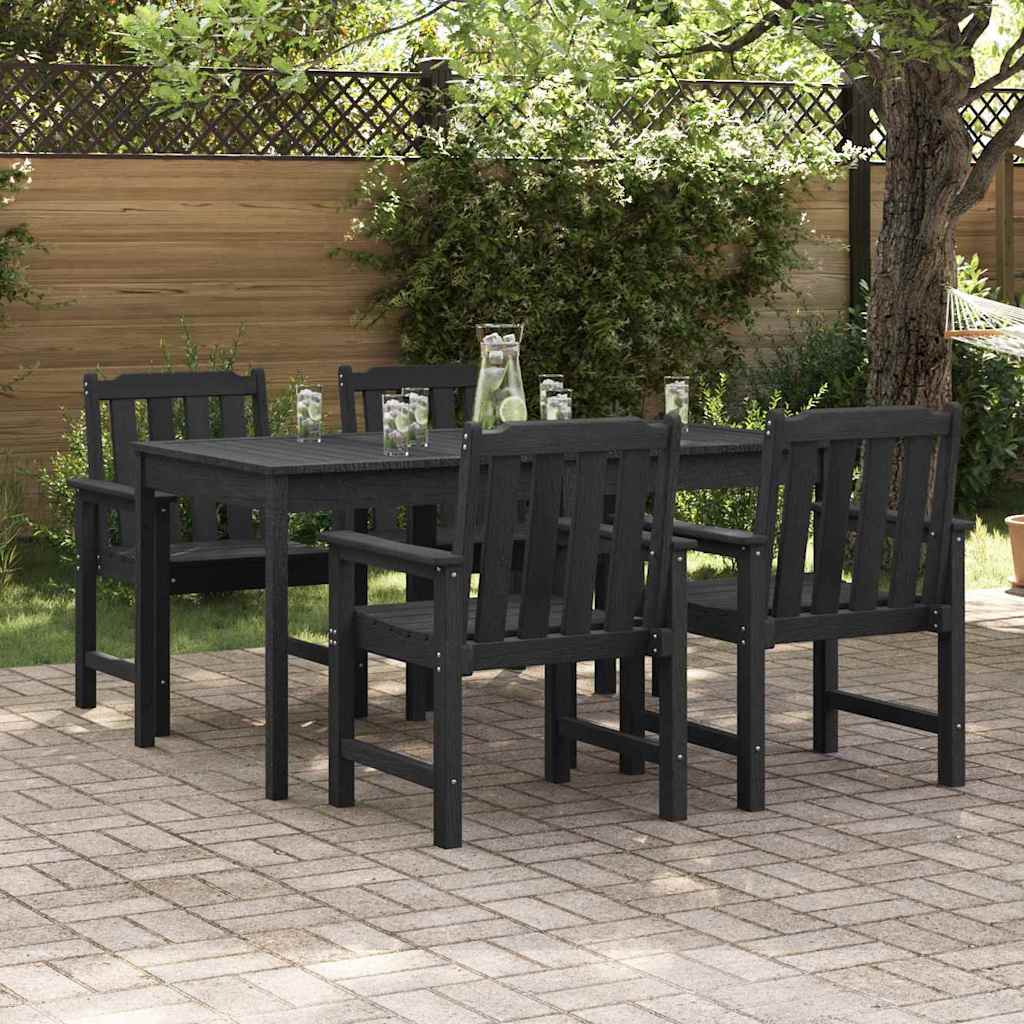 Scaune de dining pentru gradină  4 pcs Negru 65,5x55,5x88 cm HDPE GartenMobel Dekor