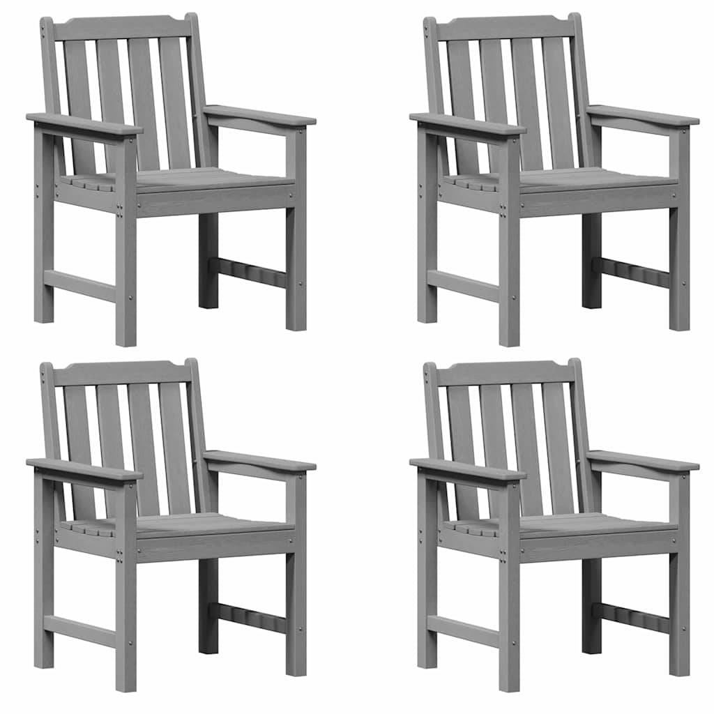 Scaune de grădină  4 pcs Gri deschis 65.5x55.5x88 cm HDPE GartenMobel Dekor