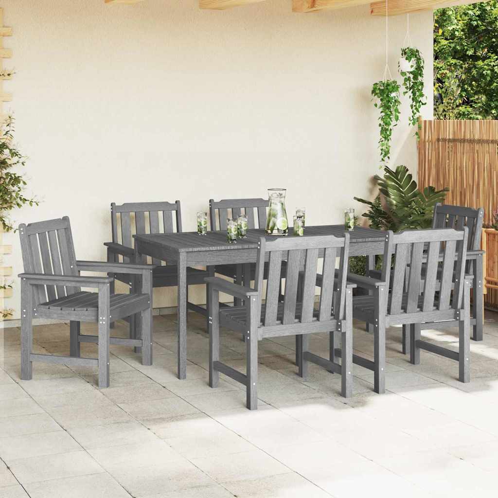 Scaune de grădină  6 pcs Gri deschis 65.5x55.5x88 cm HDPE GartenMobel Dekor