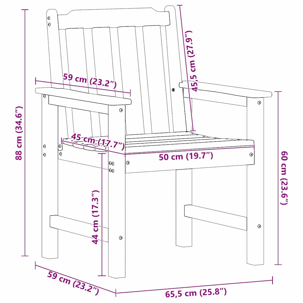Scaune de grădină  6 pcs Gri deschis 65.5x55.5x88 cm HDPE GartenMobel Dekor