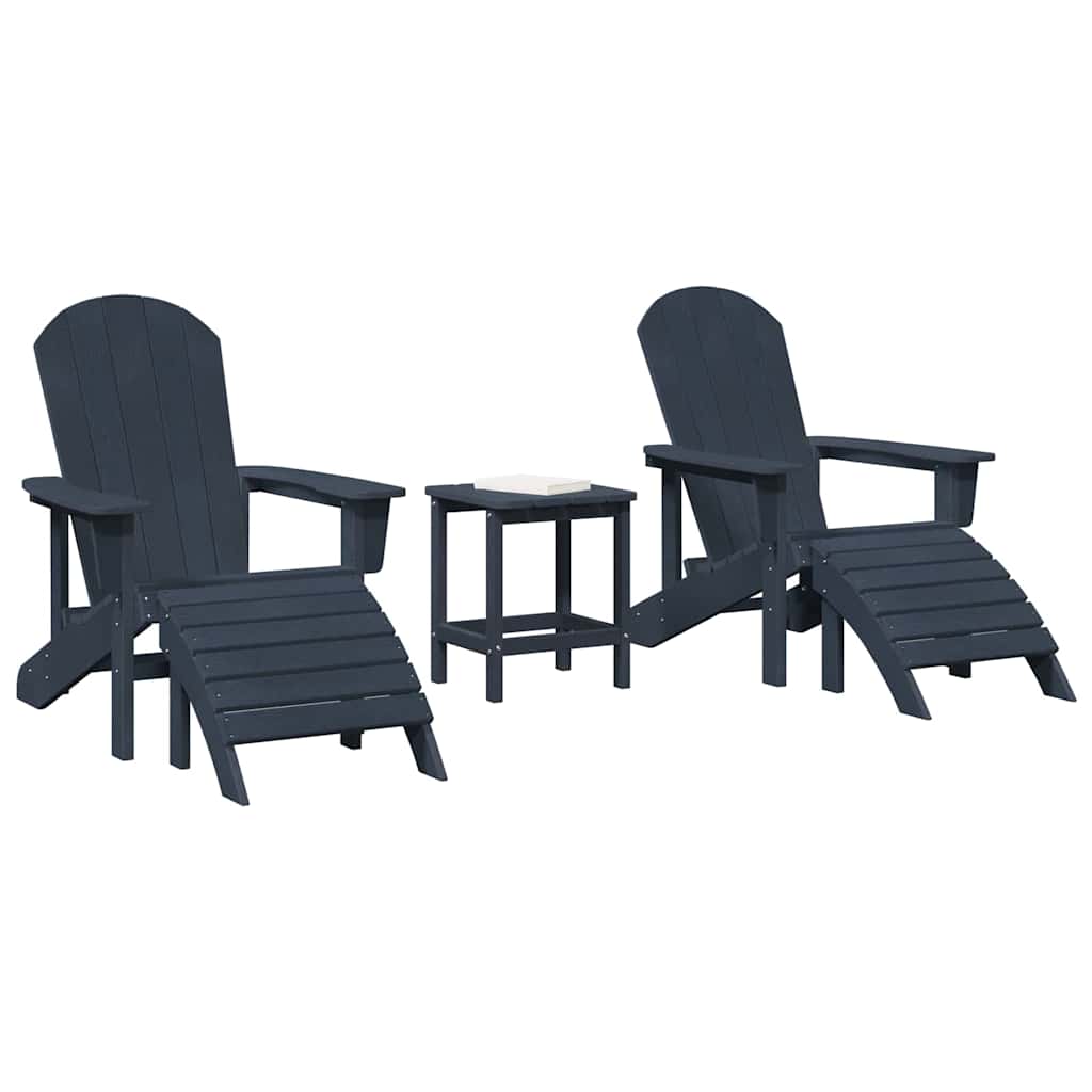 Set Lounge Grădină  3 Piese Bleumarin HDPE GartenMobel Dekor
