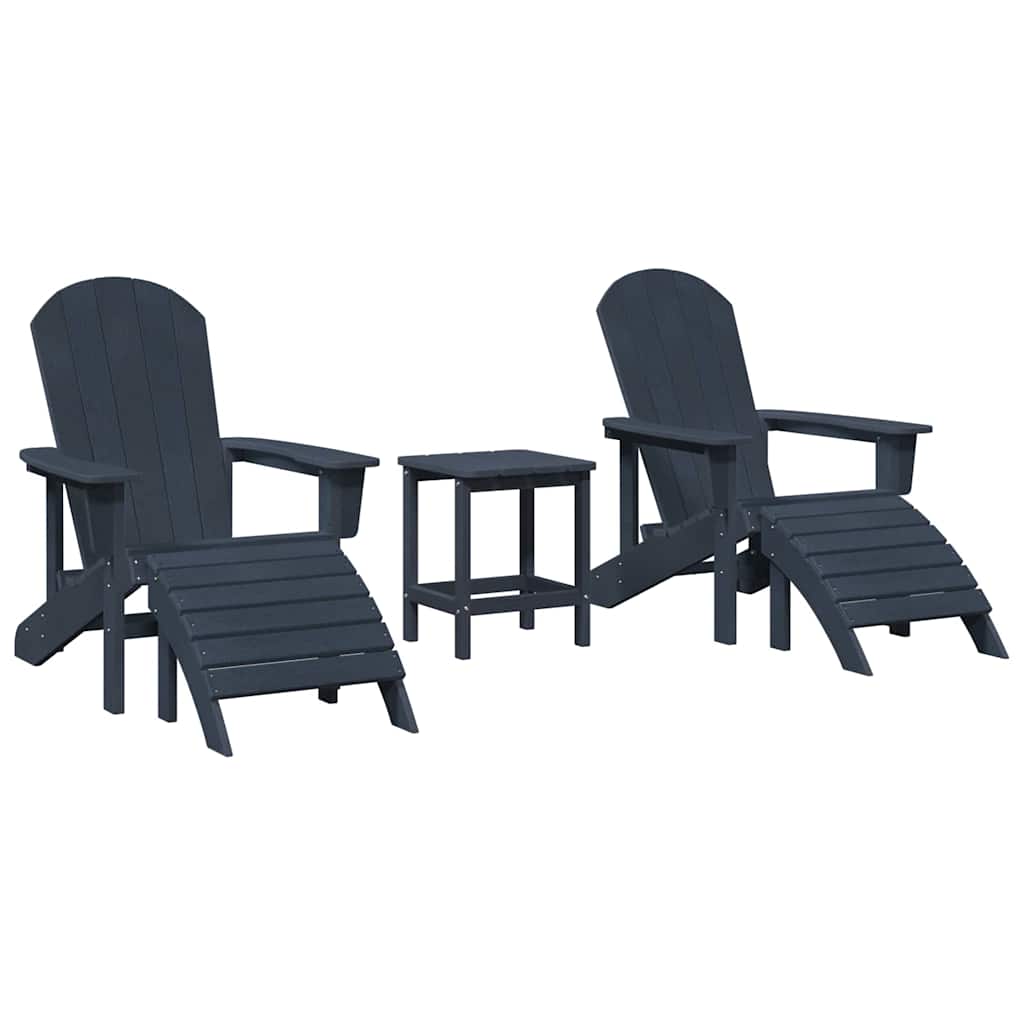 Set Lounge Grădină  3 Piese Bleumarin HDPE GartenMobel Dekor