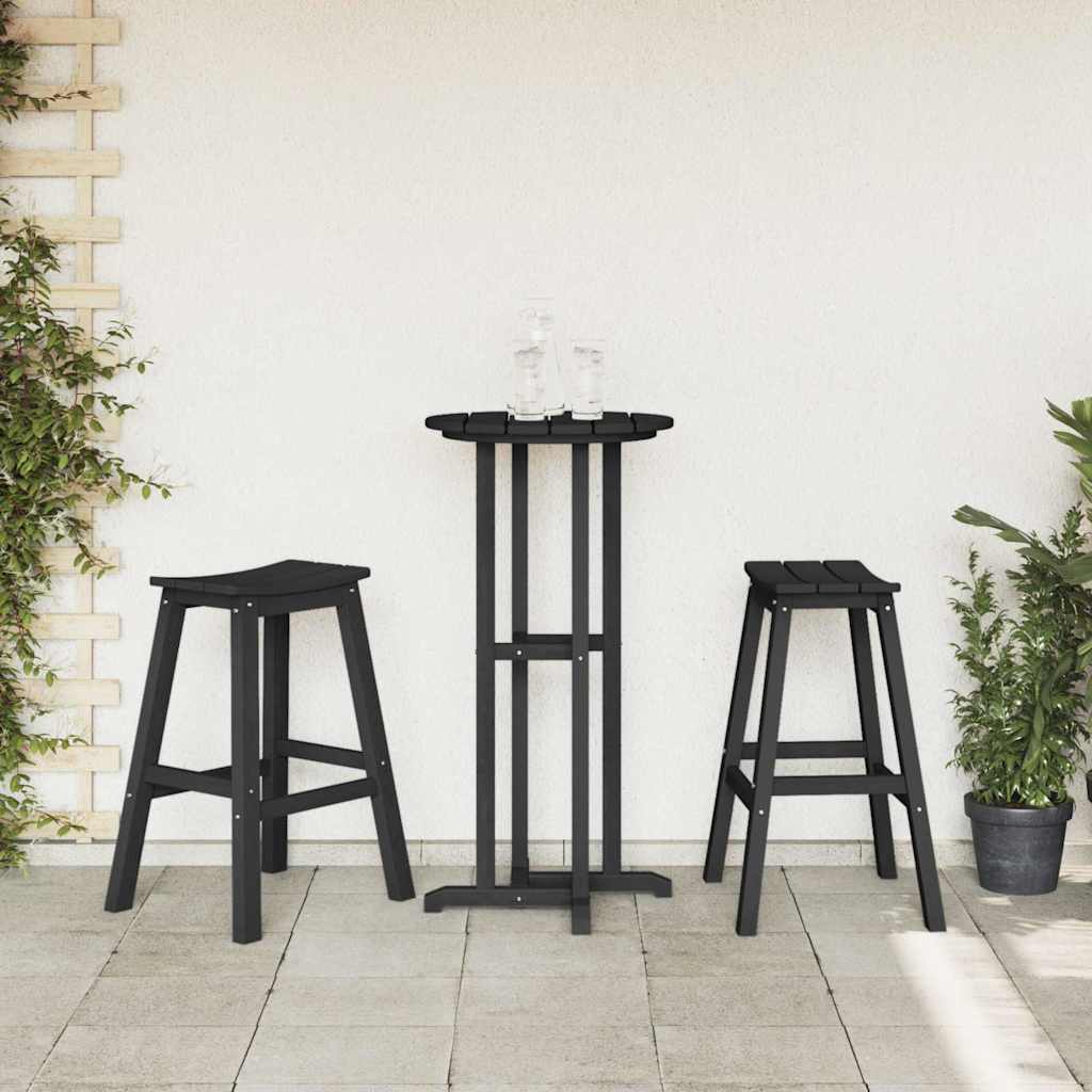 Set bar 3 piese  negru HDPE GartenMobel Dekor