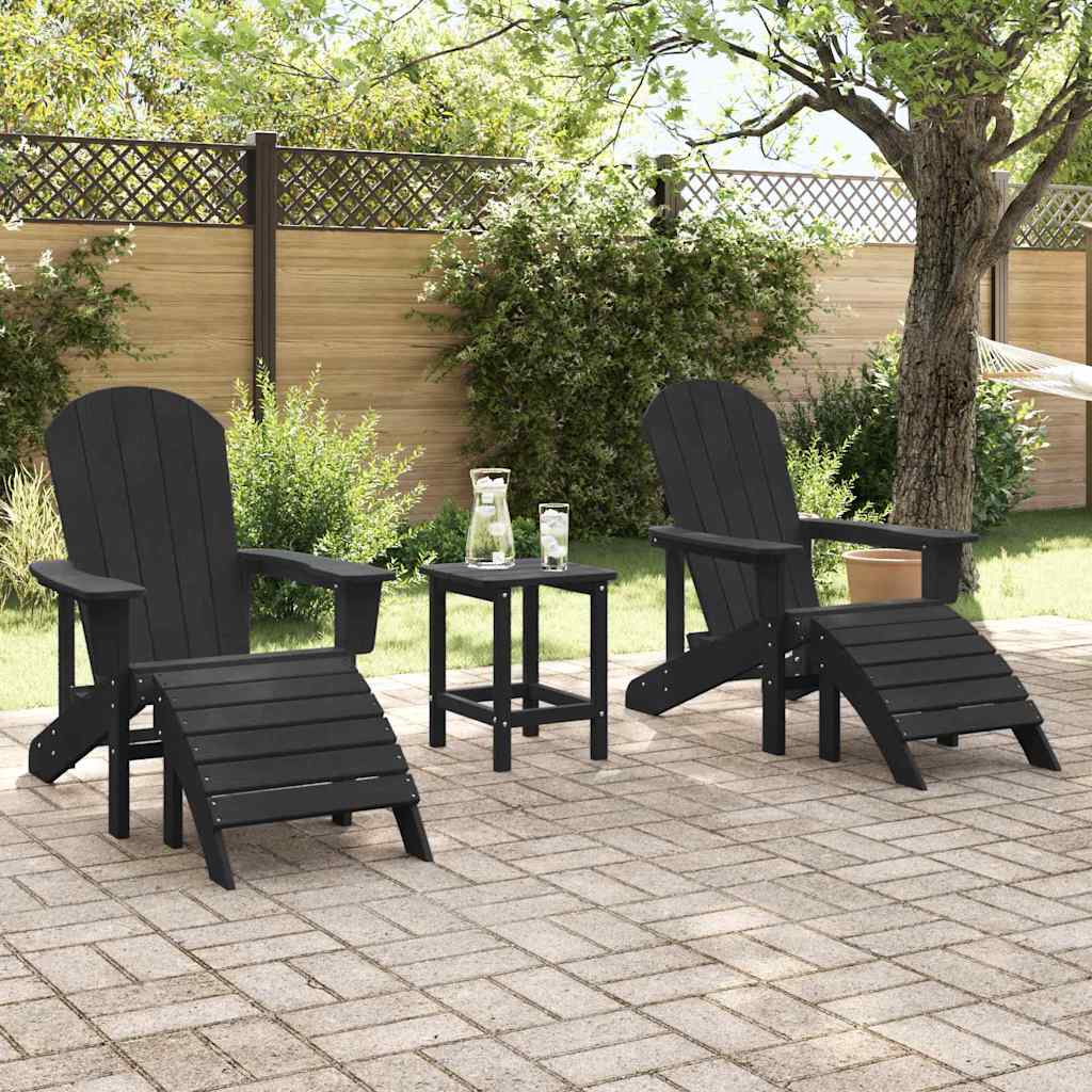Set de lounge pentru grădină  3 piese Negru HDPE GartenMobel Dekor
