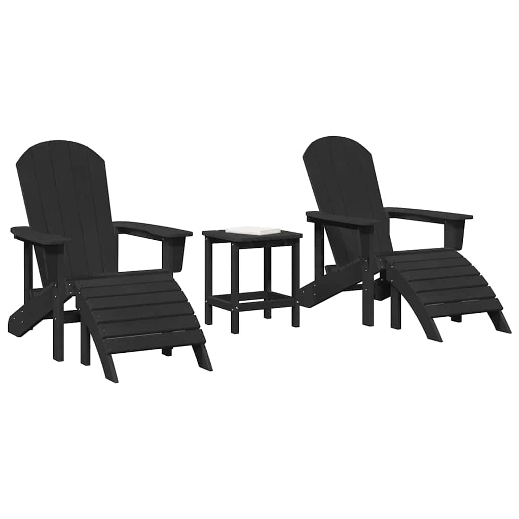 Set de lounge pentru grădină  3 piese Negru HDPE GartenMobel Dekor