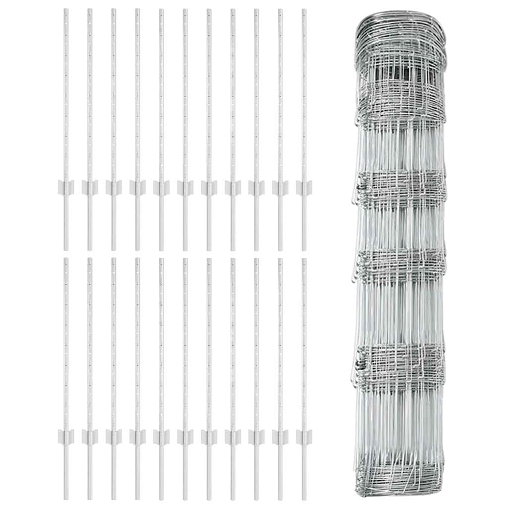 Stâlpi Gard 11 pcs U-Channel 80 cm Oțel Galvanizat GartenMobel Dekor