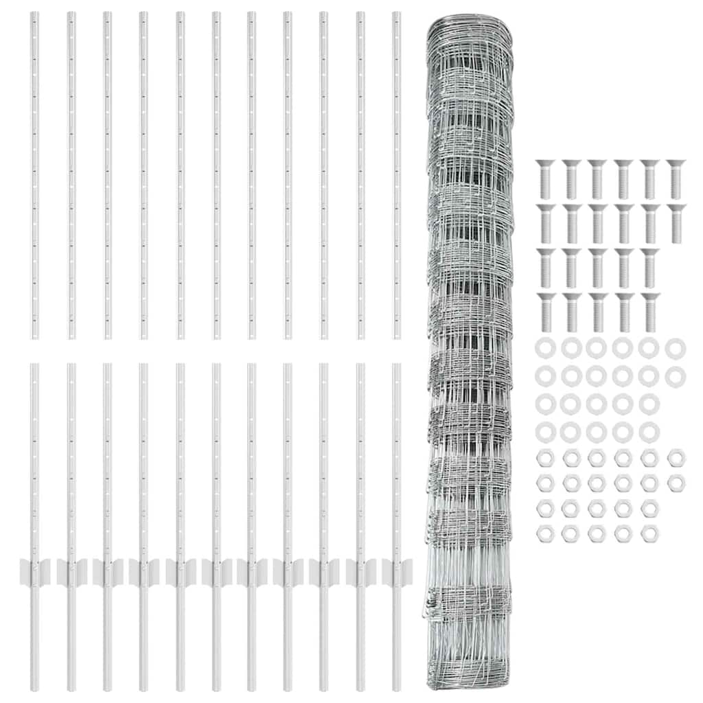 Stâlpi de Gard  22 buc U-Channel 120 cm Oțel Galvanizat GartenMobel Dekor