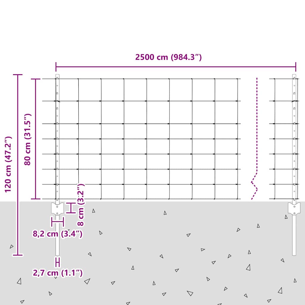 Stâlpi de Împrejmuire  11 pcs U-Channel 80 cm Oțel Galvanizat GartenMobel Dekor