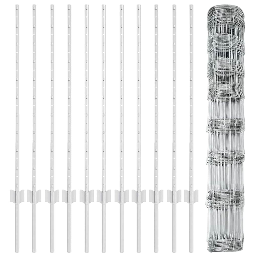 Stâlpi de gard  22 buc U-Channel 100 cm Oțel Galvanizat GartenMobel Dekor