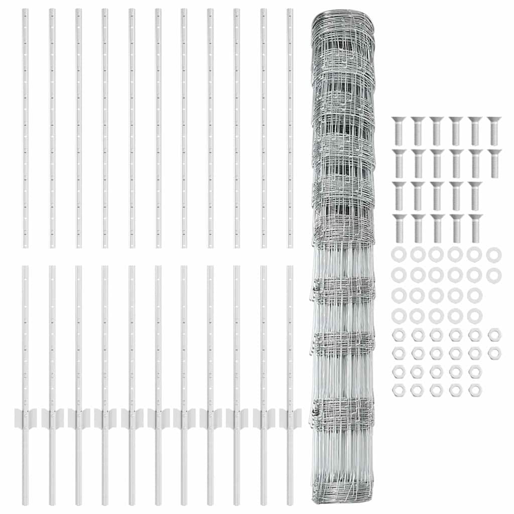 Stâlpi pentru Gard  22 buc U-Channel 120 cm Oțel Galvanizat GartenMobel Dekor