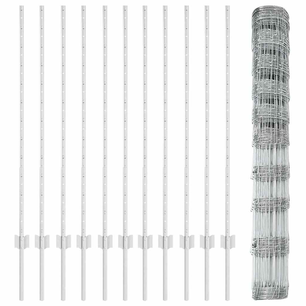 Stâlpi pentru Gard  22 buc U-Channel 120 cm Oțel Galvanizat GartenMobel Dekor