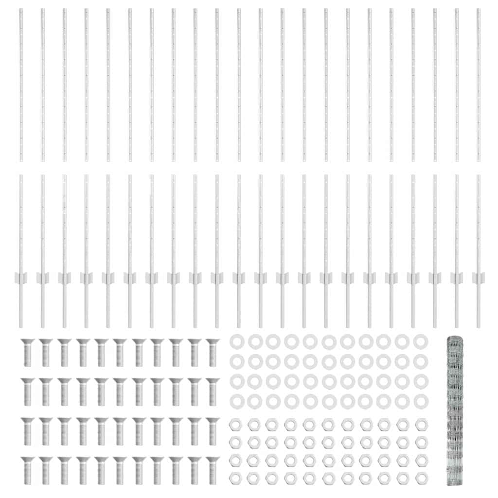 22 piese Poste de Îngrădire U-Channel 140 cm Oțel Galvanizat GartenMobel Dekor