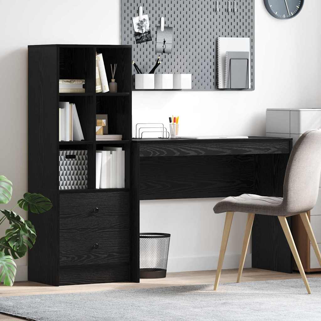 Birou cu stocare Stejar negru Lemn prelucrat GartenMobel Dekor