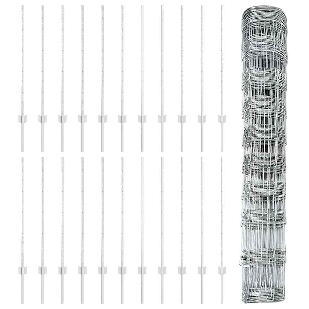 Piloni  22 buc Canale U 100 cm Oțel galvanizat GartenMobel Dekor