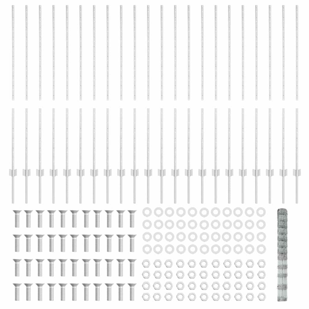 Posturi Gard  22 pcs U-Channel 140 cm Oțel Galvanizat GartenMobel Dekor