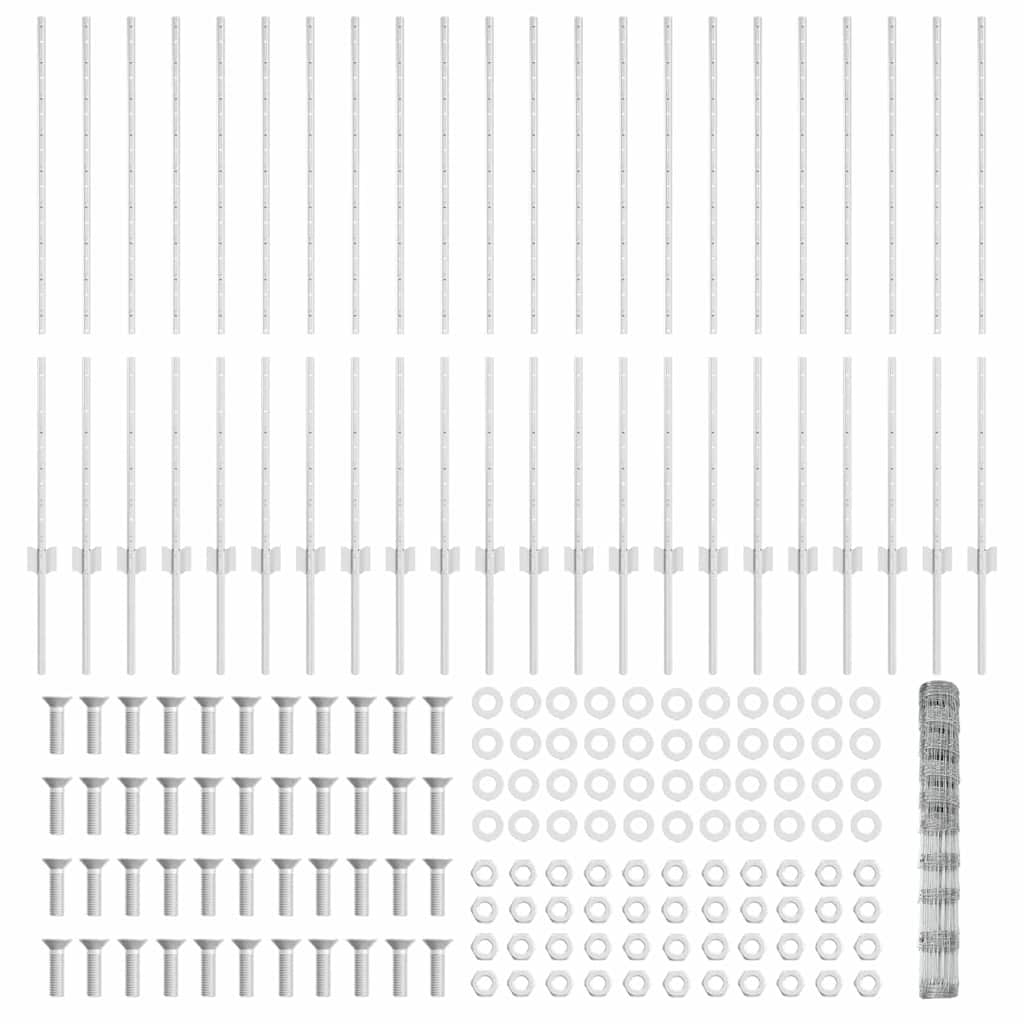 Posturi de gard  22 buc U-Channel 120 cm Oțel Galvanizat GartenMobel Dekor