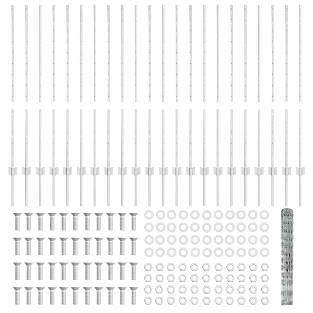 Stâlpi de gard  22 buc U-Channel 120 cm Oțel galvanizat GartenMobel Dekor
