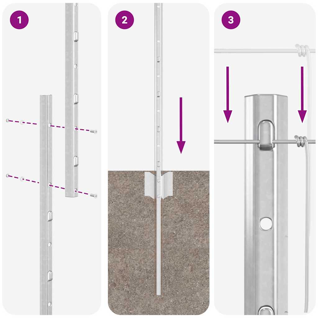 Stâlpi de gard  22 buc U-Channel 150 cm Oțel Galvanizat GartenMobel Dekor