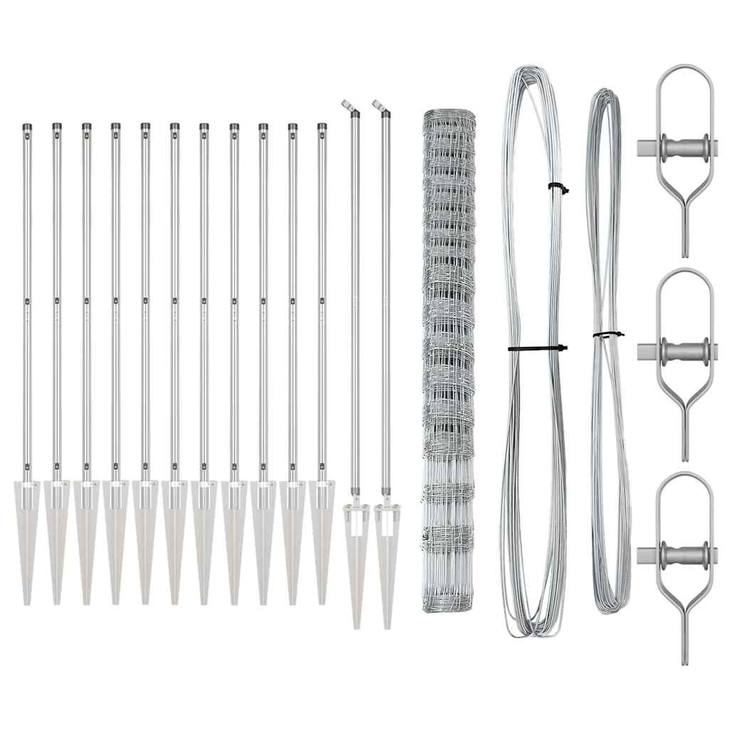 Gard de câmp 1.5x25 m Oțel galvanizat GartenMobel Dekor