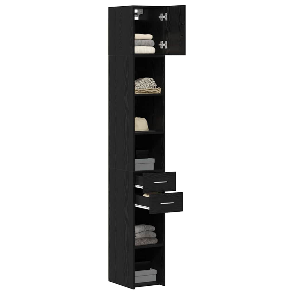 Cabinet de Depozitare Slim  Stejar Negru 30x42.5x225 cm Lemn Stratificat GartenMobel Dekor