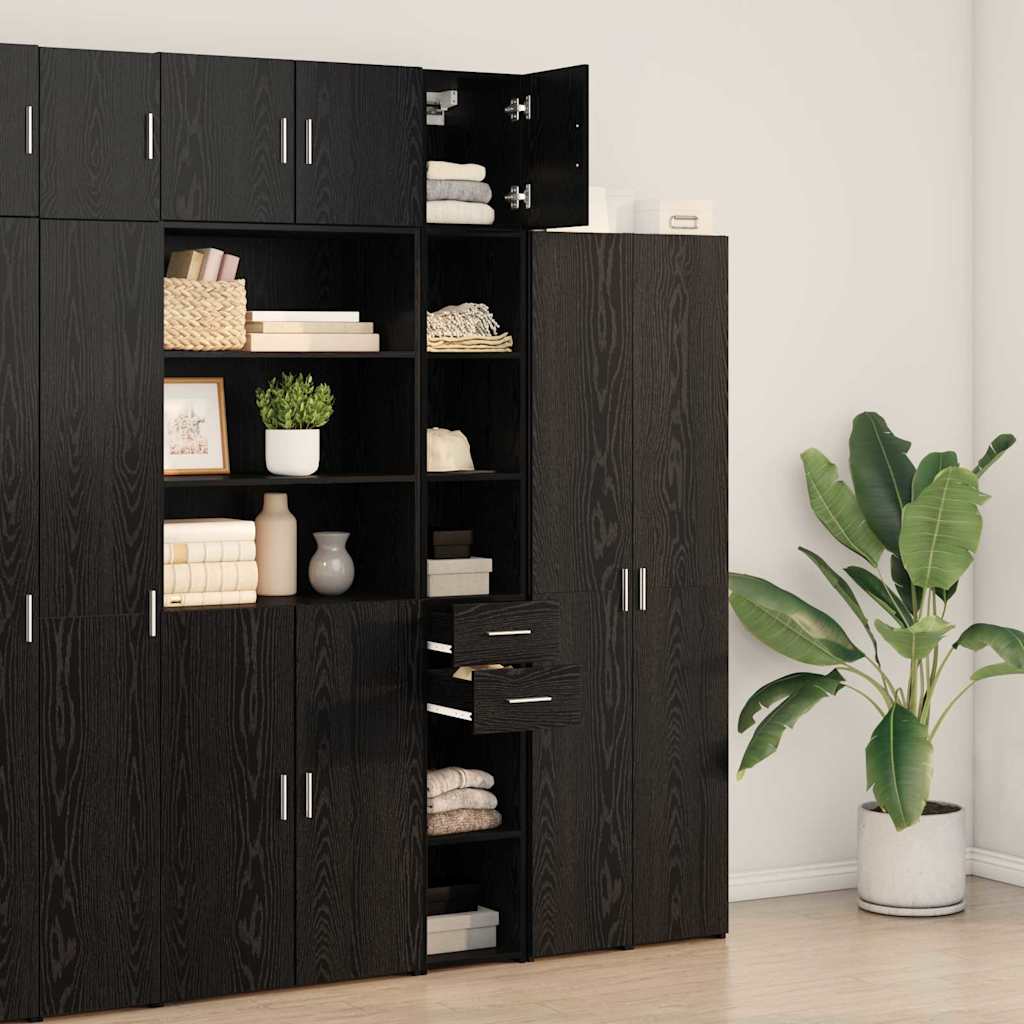 Cabinet de Depozitare Slim  Stejar Negru 30x42.5x225 cm Lemn Stratificat GartenMobel Dekor