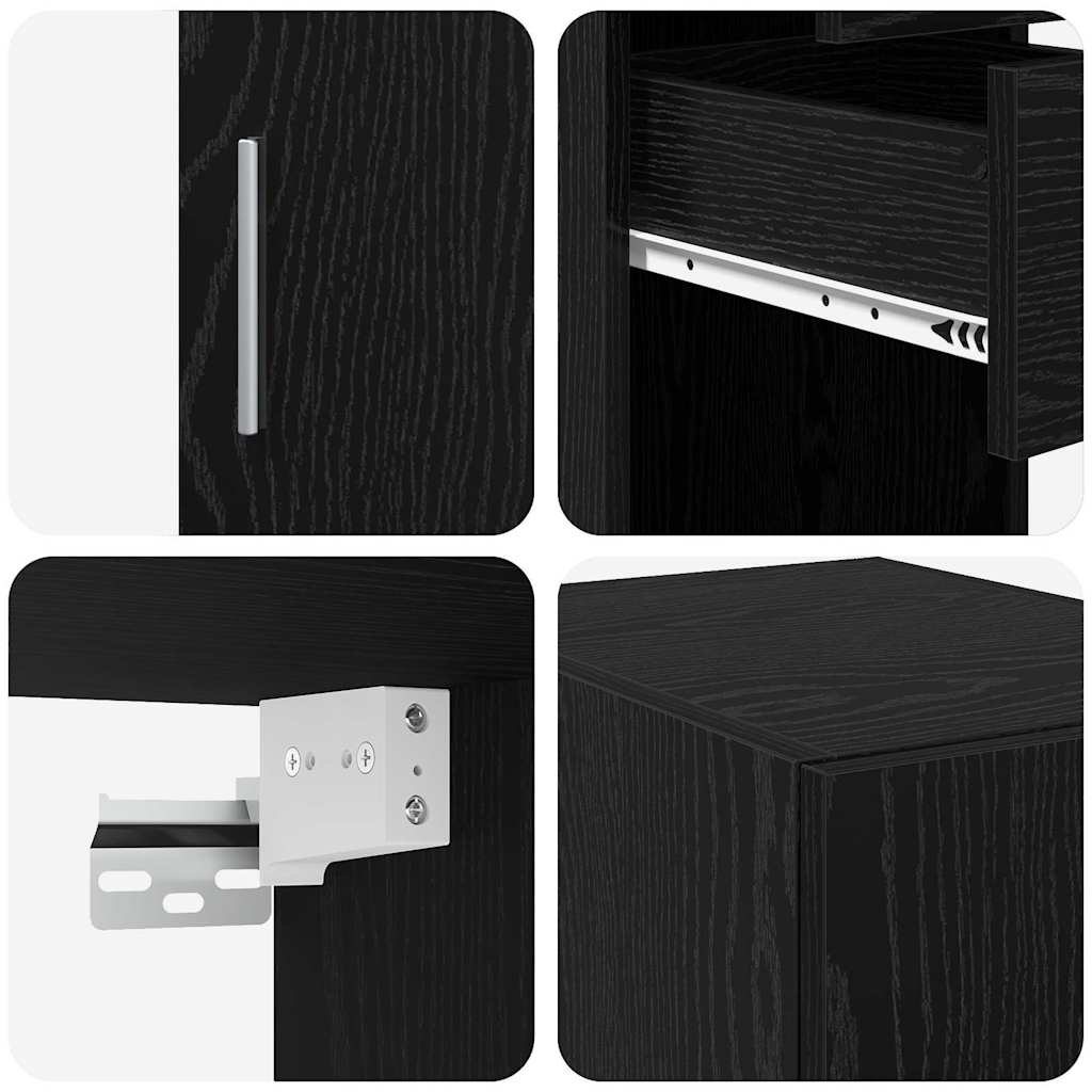Cabinet de Depozitare Slim  Stejar Negru 30x42.5x225 cm Lemn Stratificat GartenMobel Dekor